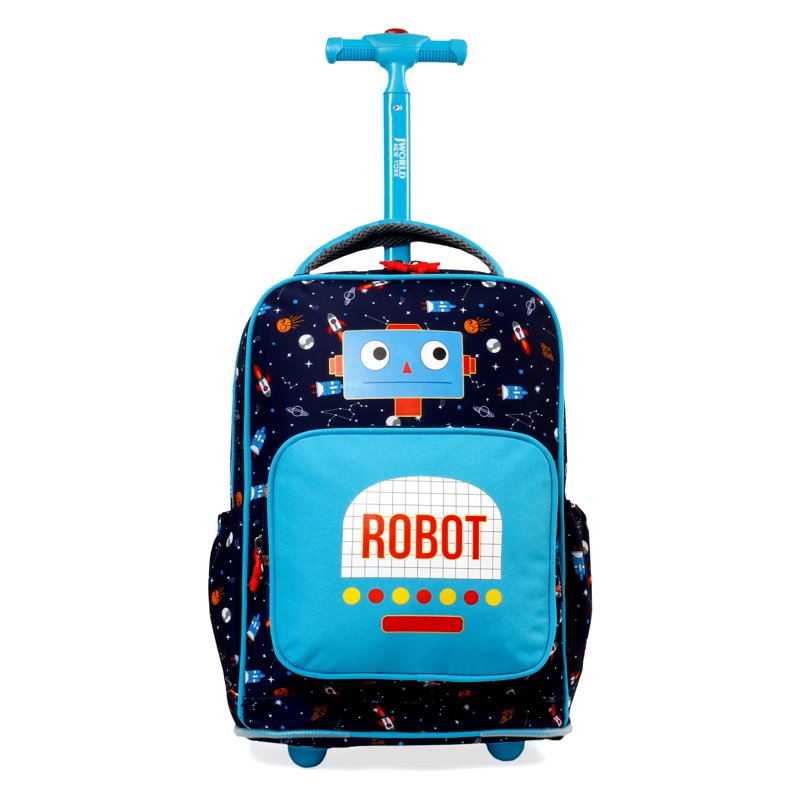 Kids Rolling Backpack 15-Inch Sparkle Sequin School & Travel Bag - Robot, Unicorn, Pink