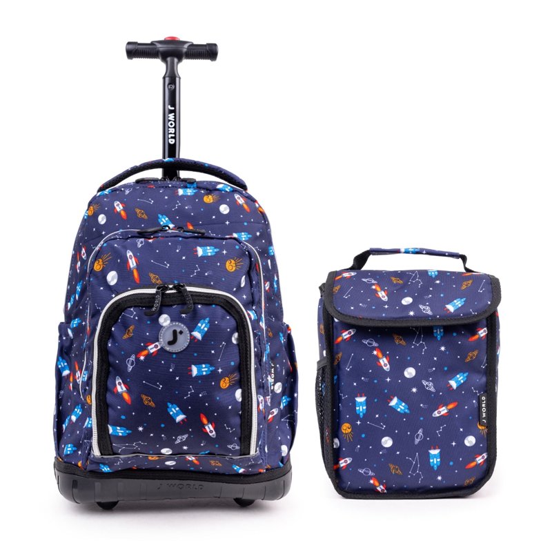 Kids Rolling Backpack with Insulated Lunch Bag – School & Travel Wheeled Kids Bag