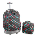 Girls Rolling Backpack and Lunch Bag Set - 18 Inch Durable Travel & School Accessory