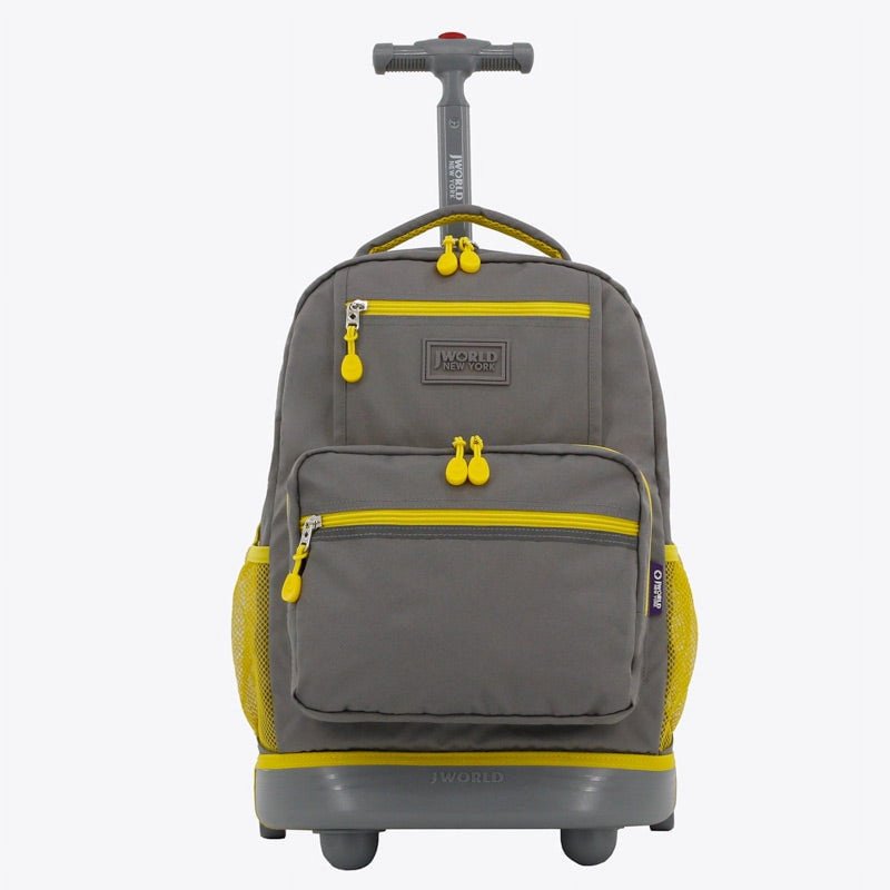 18-Inch Rolling Backpack for School & Travel - Grey