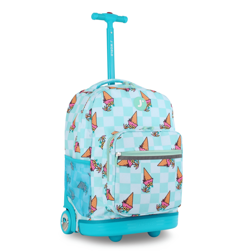 Kids Rolling Backpack with Wheels and Multiple Compartments - 18 Inch School & Travel Bag