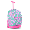 Kids Rolling Backpack with Wheels & Tote for School & Travel - Puffy Flower