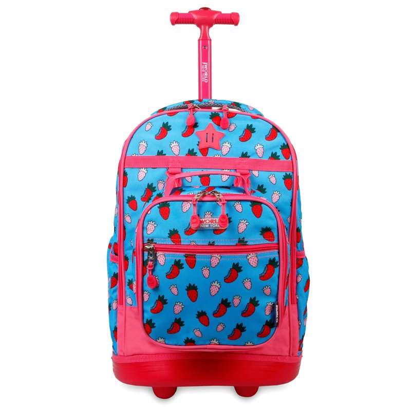 Kids Rolling Backpack with Detachable Lunch Box Set - School Bag for Girls