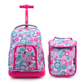 Kids Rolling Backpack with Insulated Lunch Bag - 16 Inch School & Travel Bag, Multiple Colors