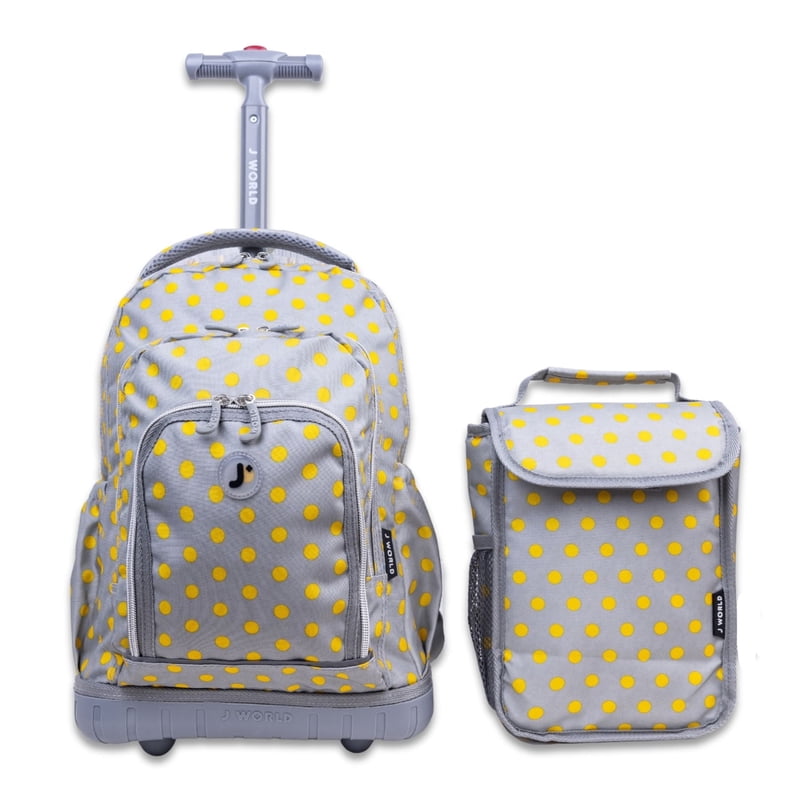 Kids Rolling Backpack with Insulated Lunch Bag - School & Travel