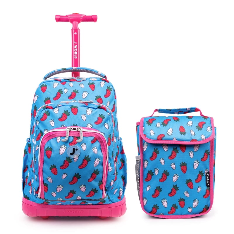 Kids Rolling Backpack with Insulated Lunch Bag - School & Travel