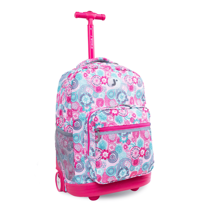Girls 18-Inch Rolling Backpack for School and Travel - Multiple Colors