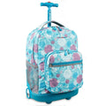 Girls 18-Inch Rolling Backpack for School & Travel - Durable & Spacious