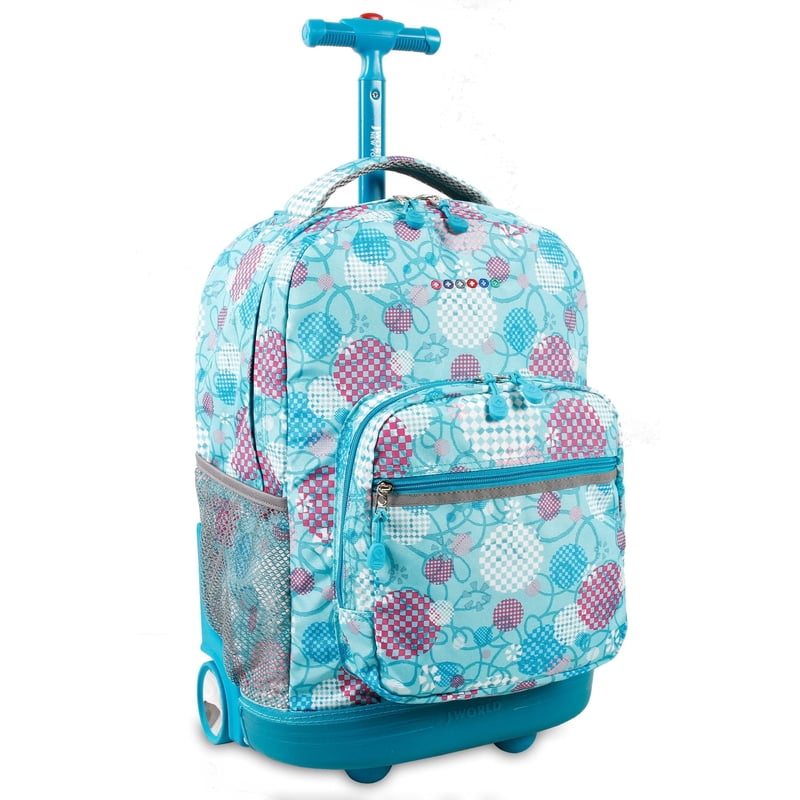 Girls 18-Inch Rolling Backpack for School & Travel - Durable & Spacious