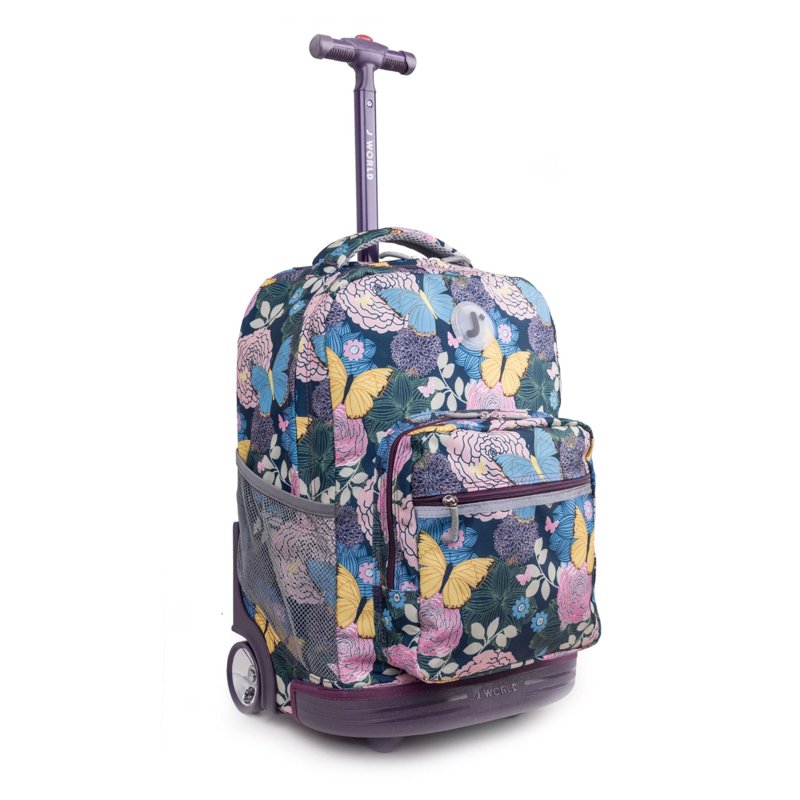 Girls 18-Inch Rolling Backpack for School and Travel - Multiple Patterns