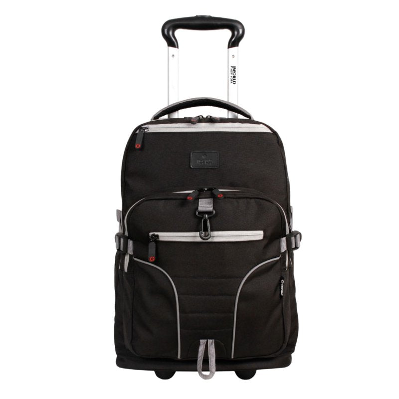 Multi-Purpose Rolling Backpack for School and Travel - Black, 19.5 Inch