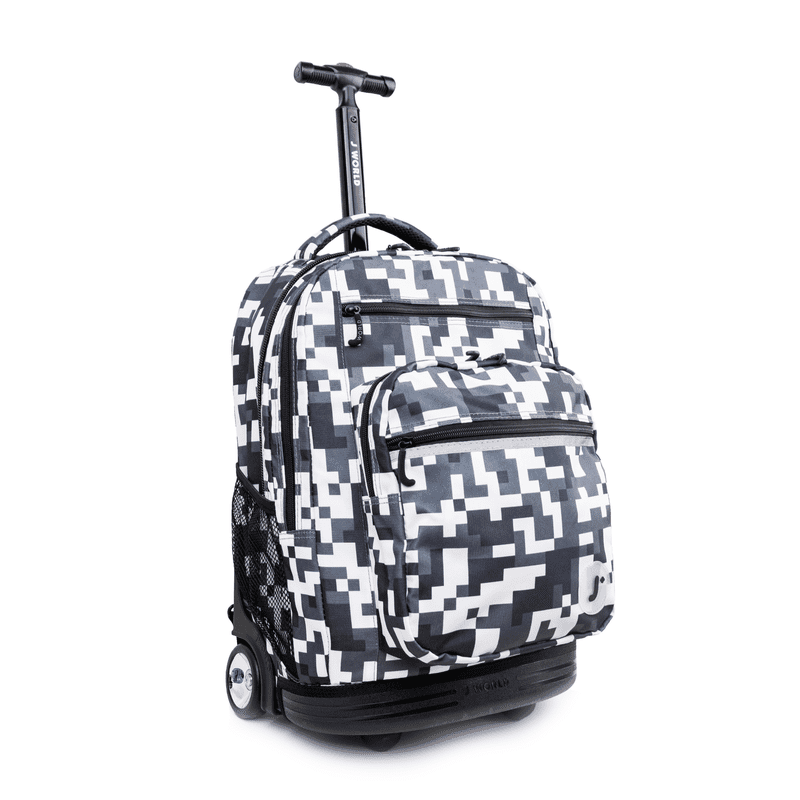 20-Inch Unisex Rolling Backpack with Laptop Sleeve & Camo Design