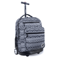 20-Inch Unisex Rolling Laptop Backpack with Multiple Compartments - Tribal Pattern