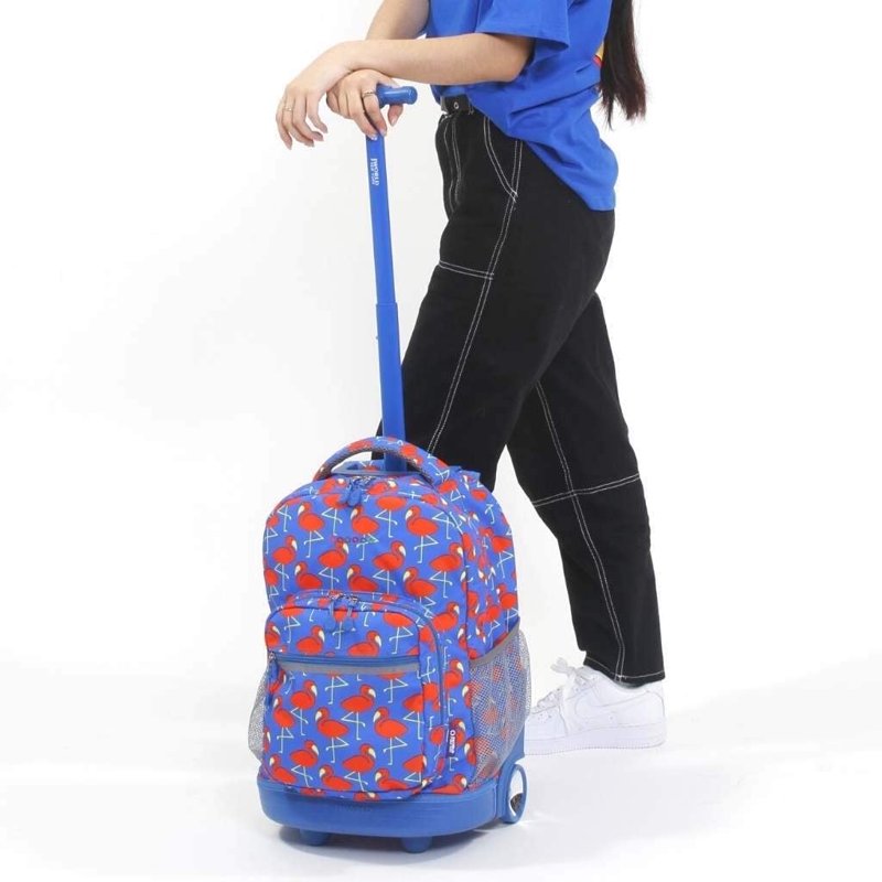 Unisex 18-Inch Rolling Backpack for School & Travel - Large Capacity, Durable