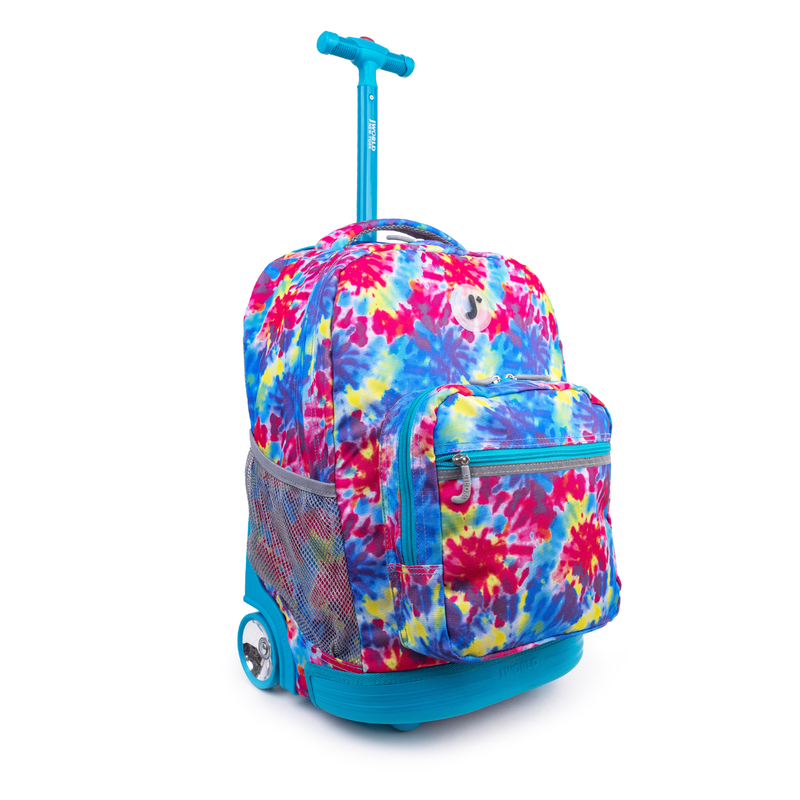 Unisex 18-Inch Rolling Backpack for School & Travel - Tie Dye