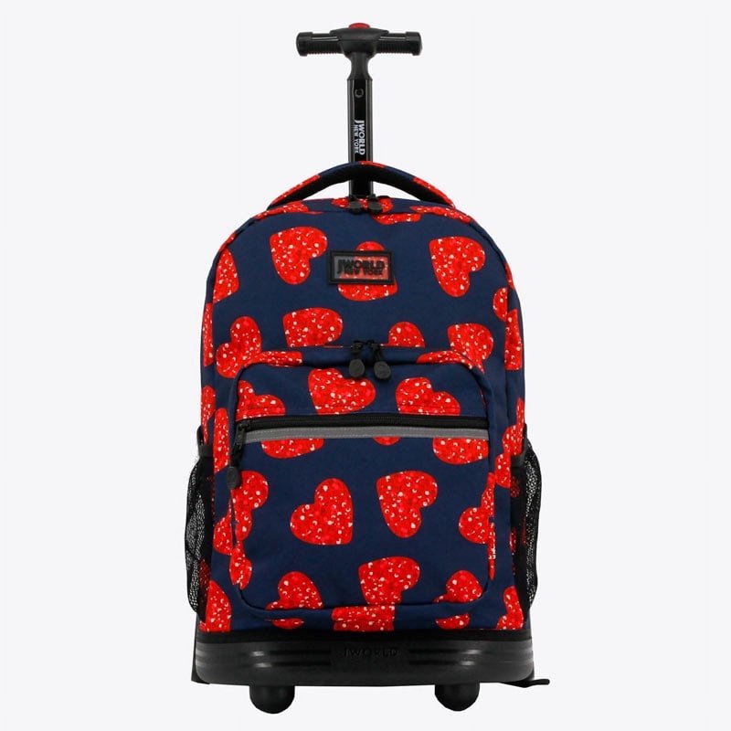 Women's 18-Inch Rolling Backpack for School & Travel - Durable & Spacious