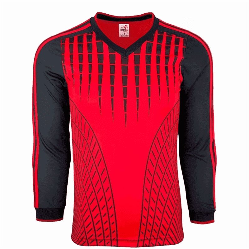 J4K Inc Rain Adult Goalkeeper Jersey - Red/Black, XL, Padded Elbows, Moisture-Wicking