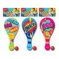 Ja-Ru Paddle Ball Set - 3 Multicolor Paddles with String, Neon Variation