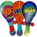 JA-RU 3 Pack Wooden Paddle Ball Set - Indoor & Outdoor Fun (Multicolor)