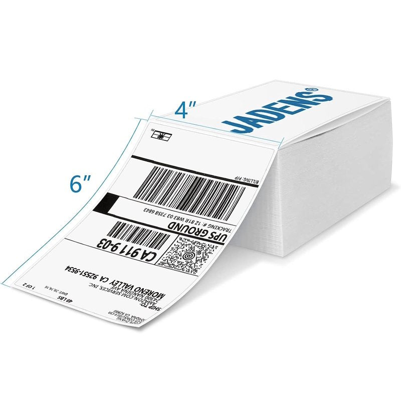 Thermal Shipping Labels 4x6 - Self-Adhesive Fanfold Paper for Thermal Printers, 500 Labels