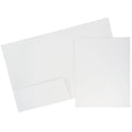 White Glossy Two Pocket Folders - 9 x 12 Inches, Pack of 6