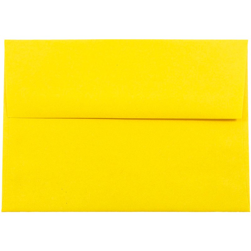Yellow A7 Envelopes 5.25 x 7.25 Inches Pack of 50 - Recycled Invitation Envelopes