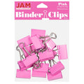 Colorful Binder Clips - Medium 1.25 Inch Pink, 15 Pack Office Organizer