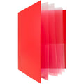 Heavy Duty Plastic Multi Pocket Folder - 10 Pockets, Red, 9x12 Inches