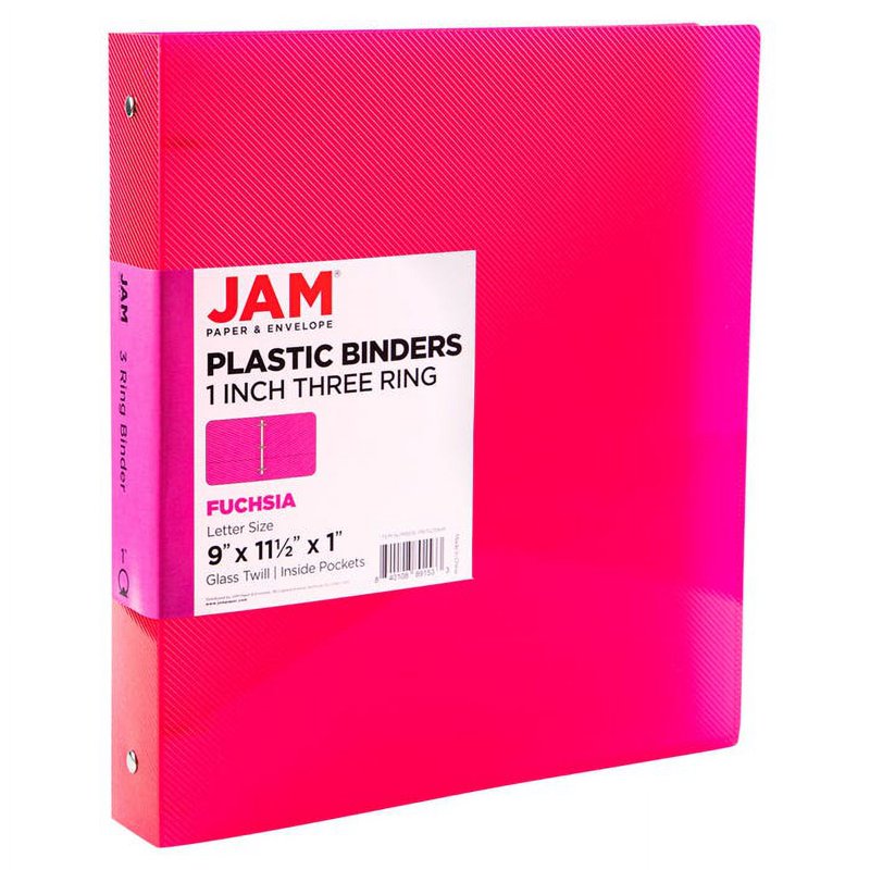 1-Inch Plastic Binder Hot Pink - 11.5 x 10.25 Inches, 1 Pack