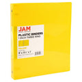 1 Inch Yellow Plastic Binder - 3 Ring Office Organizer, 11.5 x 10.25