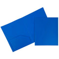 Heavy Duty Plastic Pocket Folders - Blue, 3 Pack, 2 Pockets Each, 9.5 x 11.625 Inches