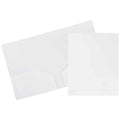 Heavy Duty Plastic Pocket Folders - White, 3 Pack, 9.5 x 11.6 Inches