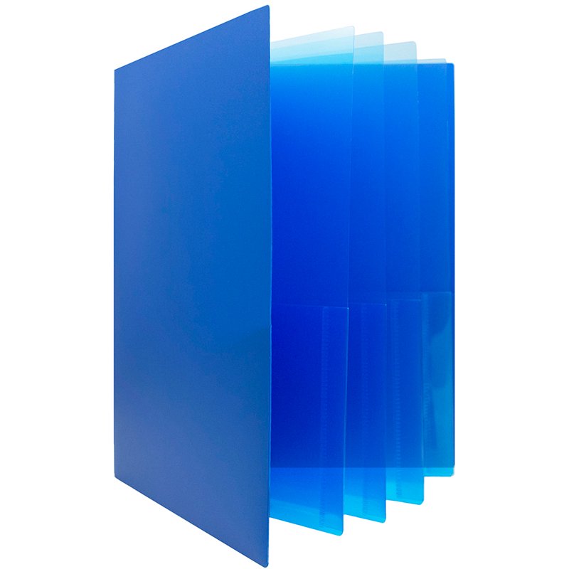 Heavy Duty Plastic Multi Pocket Folder Organizer - Blue, 2 Pack