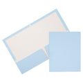 Baby Blue Laminated Pocket Folders - 3 Pack, 9 x 12 Inches, Glossy Office Organizer