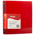 1 Inch Plastic Three Ring Binder with Metal Rings - Red, 10.4 x 11.6 inches