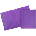 2-Pocket Plastic Folder Set - Purple Office & School Organization (3 Pack)