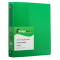 1-Inch Plastic Binder with Metal Rings - Green, 3-Ring Office Organizer