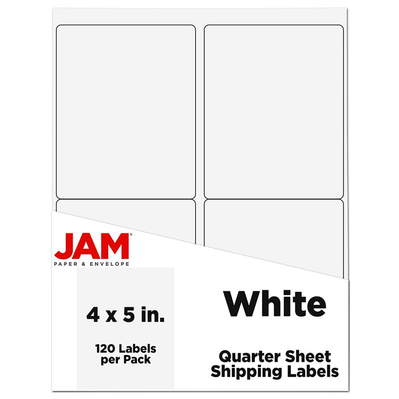 Large Shipping Address Labels 4x5 Inches - White Self-Adhesive Pack of 120