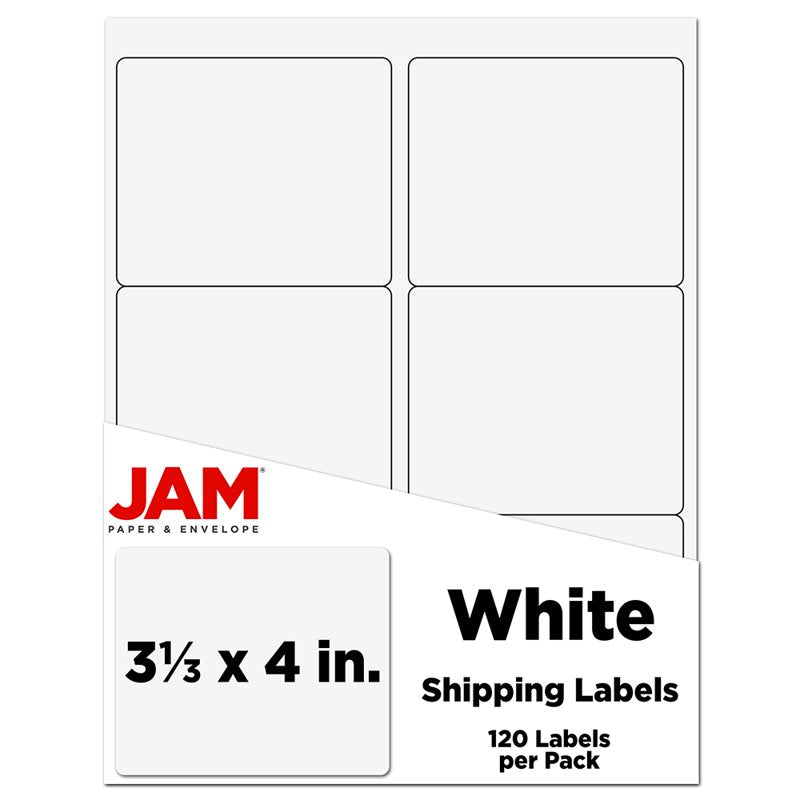 Large White Shipping Address Labels - 3 1/3 x 4 Inches, 120 Pack