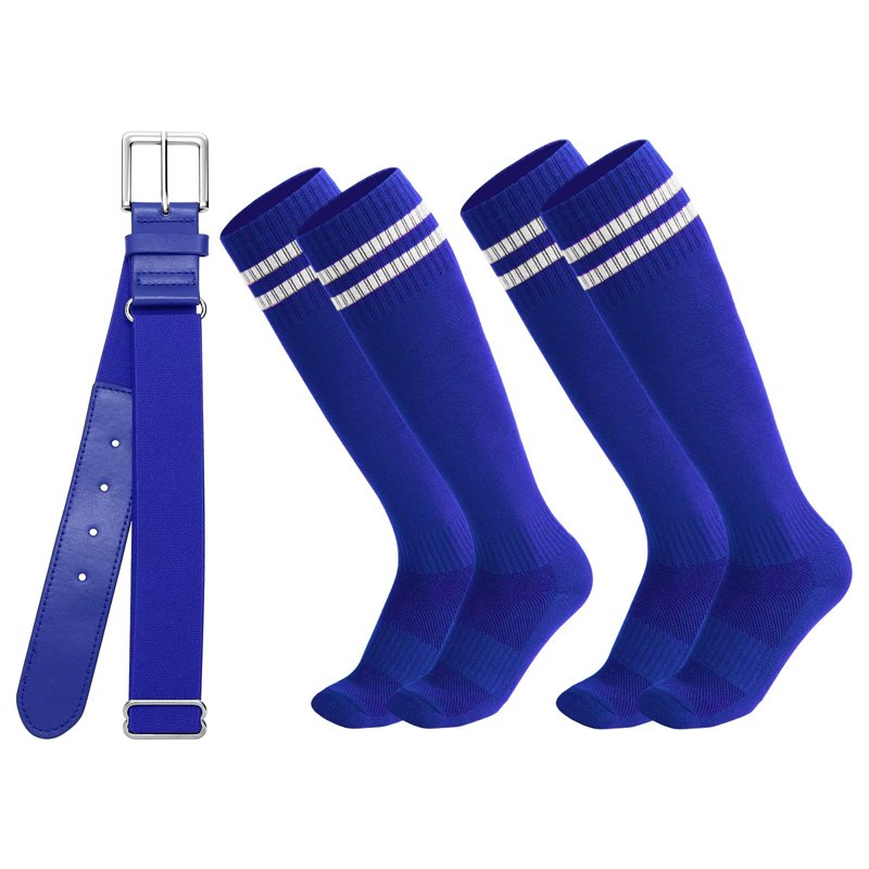 Youth Baseball Socks & Belt Set - Unisex Compression Athletic Gear for Kids & Teens