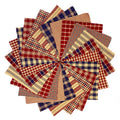 American Heritage Plaid Quilt Squares Charm Pack - 40 Premium Cotton Fabrics