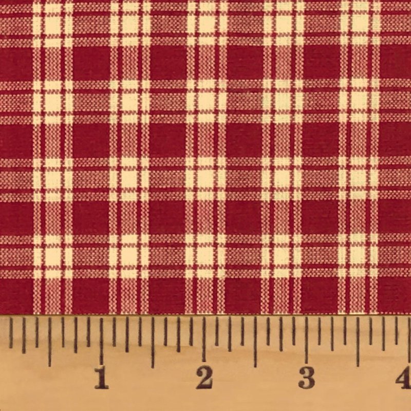 Homespun Cotton Fabric by the Yard - Primitive Red 4 for Quilting & Crafts