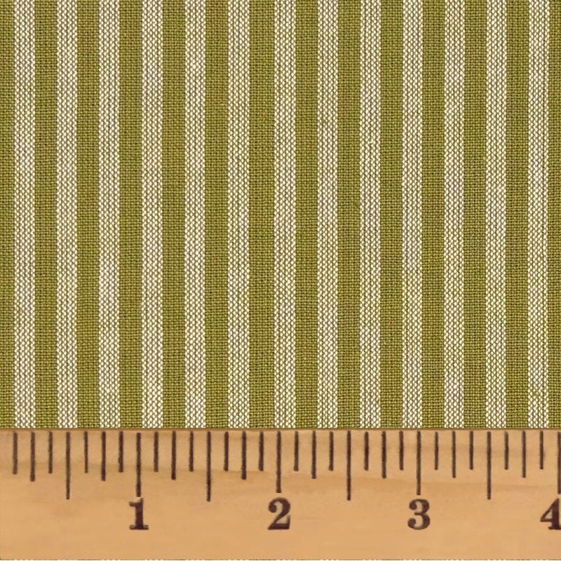Sage Green Stripe Cotton Fabric by the Yard for Quilting & Crafts