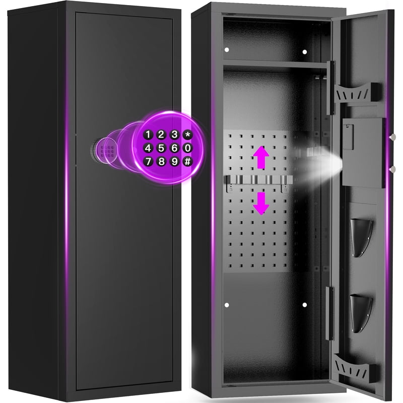 8-10 Gun Safe with Quick Access Digital Lock and Removable Shelves