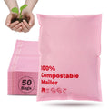 Compostable Shipping Mailer Bags 10x15 Inch - Eco-Friendly Kraft Envelopes, 50 Pack