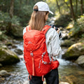 JIDIZHE 32L Hiking Backpack with Internal Frame & Rain Cover - Red004, Lightweight Daypack for Hiking, Camping & Travel