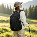 JIDIZHE 35L Hiking Backpack Black003 – Water-Resistant Daypack with Rain Cover, Lightweight, Adjustable Chest Strap