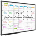 Magnetic Dry Erase Calendar Whiteboard Wall Planner 35x23 Inches with Tray