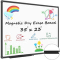 Magnetic Dry Erase Whiteboard - 35 x 23 Inches, Whiteboard with Aluminum Frame for Home Office School
