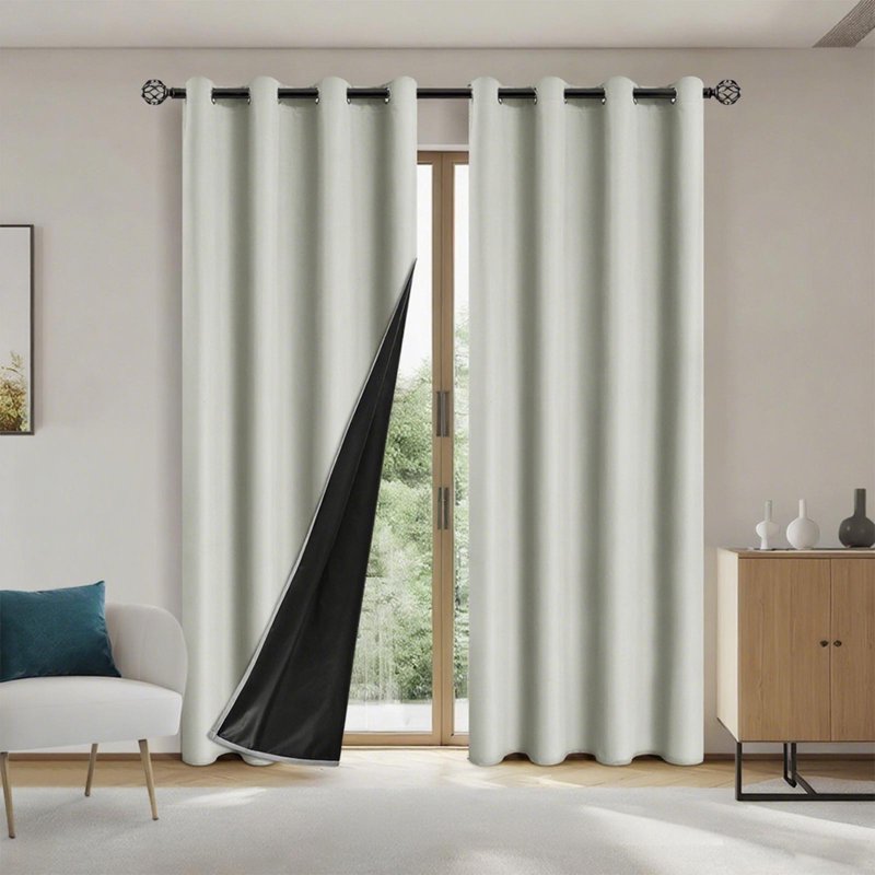 Blackout Grommet Curtain with Thermal Insulation - Light Blocking Window Curtain for Bedroom